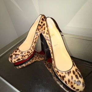 Christian Louboutin Pony Hair Leopard Print Heels
